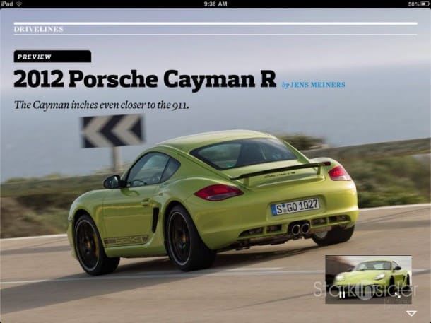 2012 Porsche Cayman R - Car & Driver on iPad