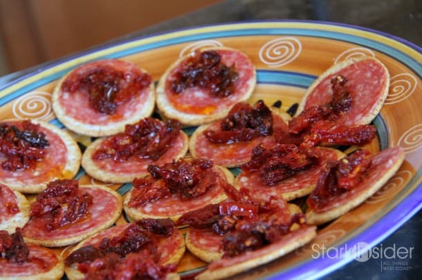 "Sunshine in a Bite" Sundried Tomatoes and Salami Crackers