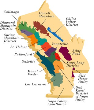 The appellations of Napa
