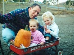 Winemaker James MacPhail wil his two daughters.