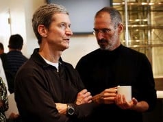 New Apple CEO Tim Cook with Steve Jobs.