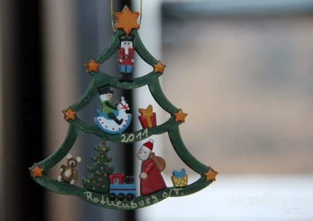 One of the charming, handmade Christmas ornaments I purchased while at Käthe Wohlfahrt in Rothenburg, Germany.