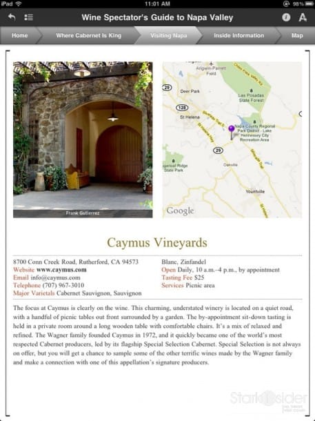 Caymus Vineyards - WS App