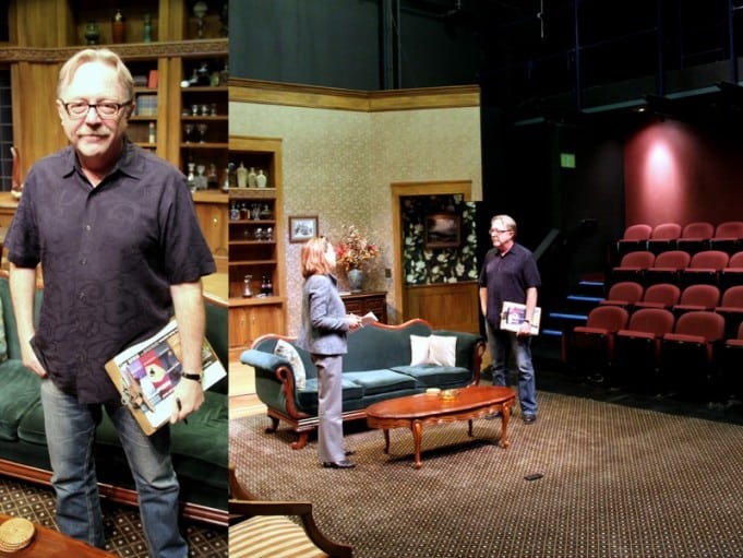Artistic director Tom Ross on the set of A Delicate Balance, Aurora Theatre Berkeley.