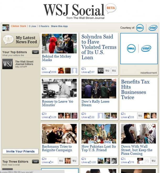 WSJ on Facebook - harbinger?