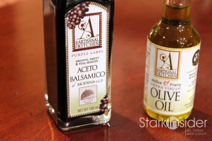 The Artisanal Kitchen offers both balsamic vinegar and extra virgin olive oils.