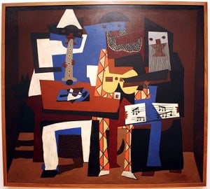 Picasso's Three Musicians (1921), one of my favorites, now hangs in the Museum of Modern Art.