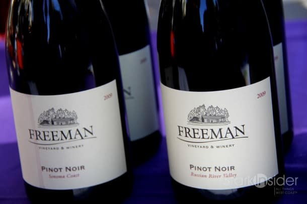 2009 Freeman Vineyard Sonoma Coast Pinot - Recommended. Earthy with vanilla, some oak. Balanced. Might be hard to find. Grapes sourced from the Guidici Vineyard which yields less than 1 tonne per acre. $42.
