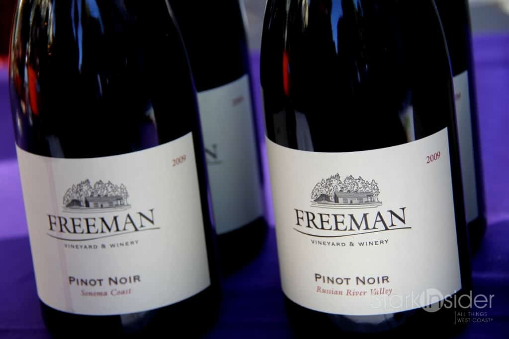 2009 Freeman Vineyard Sonoma Coast Pinot - Recommended. Earthy with vanilla, some oak. Balanced. Might be hard to find. Grapes sourced from the Guidici Vineyard which yields less than 1 tonne per acre.