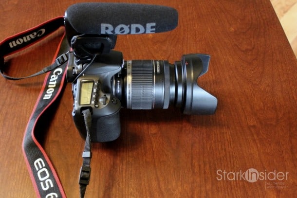 Rode Videomic Pro mounted on a Canon EOS 60D DSLR