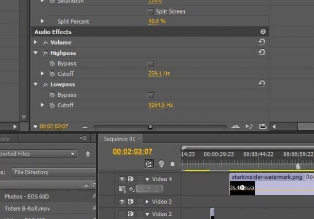 Adobe Premiere Pro - Highpass and Lowpass filters help clean up audio
