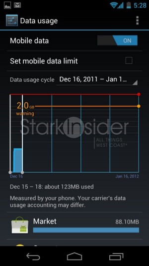 Data Usage - Ice Cream Sanwich