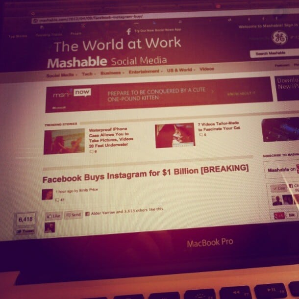Facebook buys Instagram for $1B