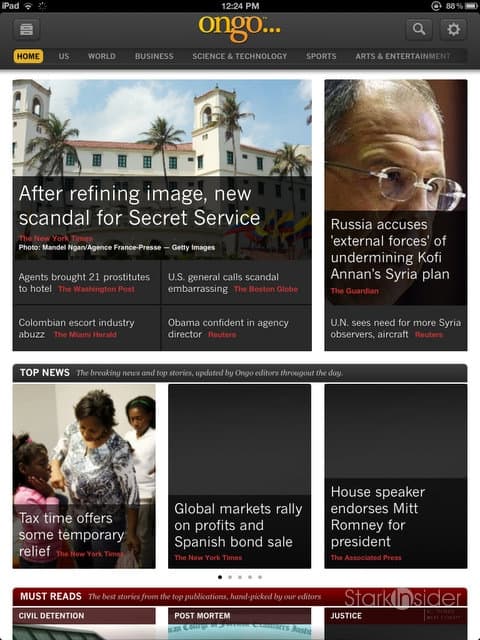 Ongo News Reader for iPad