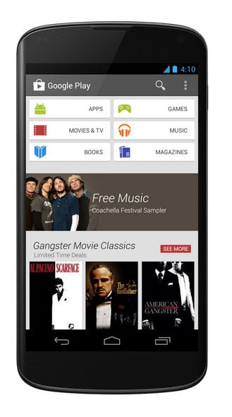 Updated Google Play on the Nexus 4.
