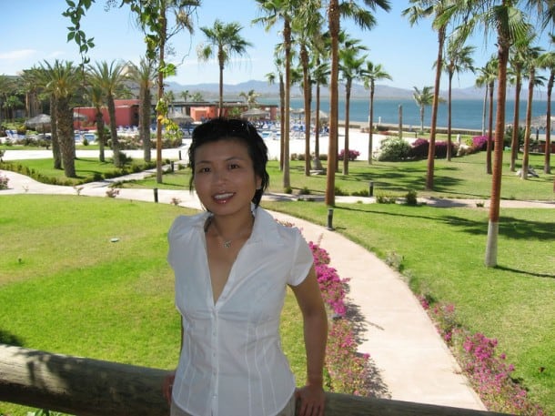 My wife Loni at the Inn at Loreto Bay during a Loreto Bay sales event. 