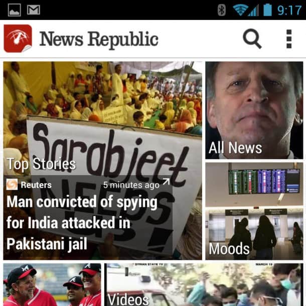 News Republic App: Uses the same content engine as Blinkfeed, found on the new HTC One.