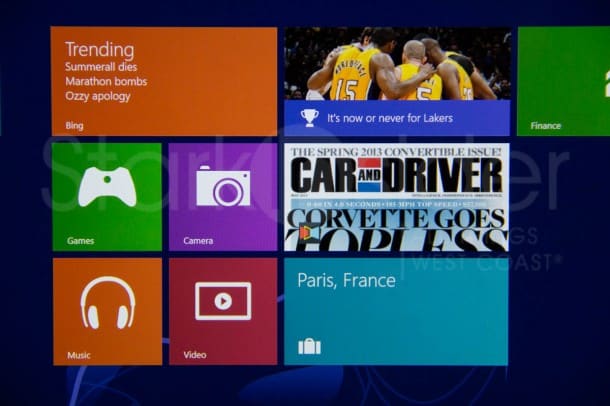 Magazines can be pinned, like Car & Driver above, to the Windows 8 start screen.