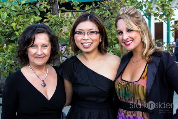 Loni Stark of Stark Insider TV runs into the gregarious duo, Amelia and Dalia Ceja, at the Coppola Starlight Dinner during Sonoma Wine Country Weekend