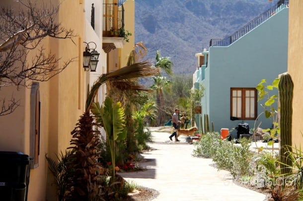 A typical walkway in the Loreto Bay resort located in Baja, Mexico