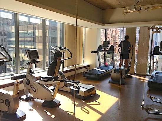 Not your typical dark hotel gym