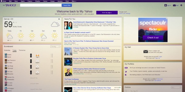 New My Yahoo! home page. Yahoo is wooing iGoogle users with an import feature.