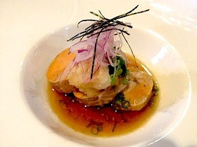 Steamed monkfish liver rivals the finest foie gras
