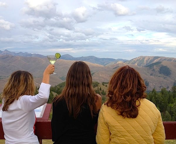 Fellow IFWTWA members toasting (repeatedly) the gorgeous mt. views