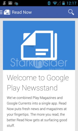 Google Play Newsstand for Android tablets, smartphones