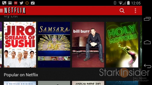Netflix on the Nexus 5 