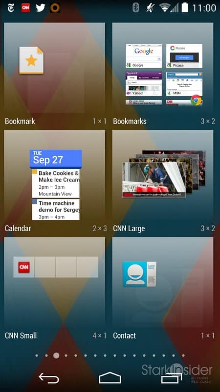 Android KitKat Widgets