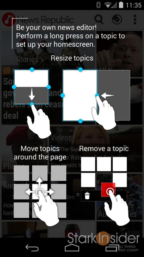 News Republic - edit home screen