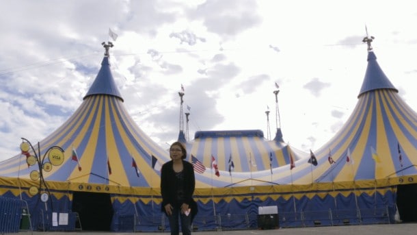 Loni Stark on location at Cirque's Big Top.