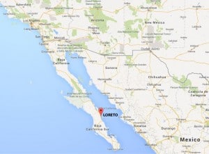 Map of Loreto, Baja California Sur, Mexico