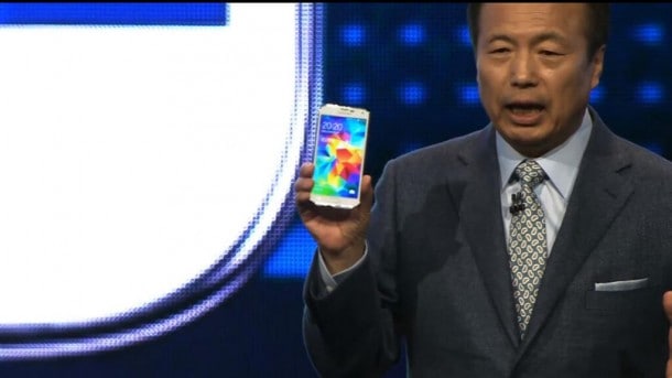 It's here. And it's about as safe as it gets. Samsung Mobile Chief J.K. Shin unveils the Galaxy S5 smartphone. 