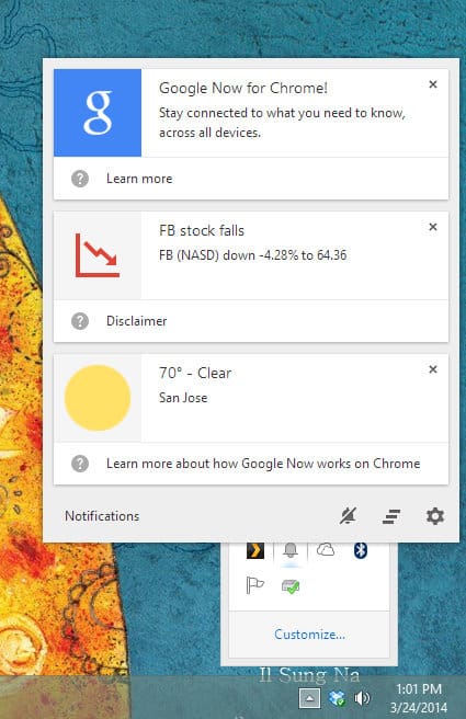 Google Now for Chrome