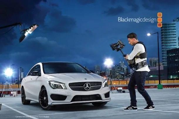Blackmagic Cinema Camera filming Mercedes-Benz CLA sedan