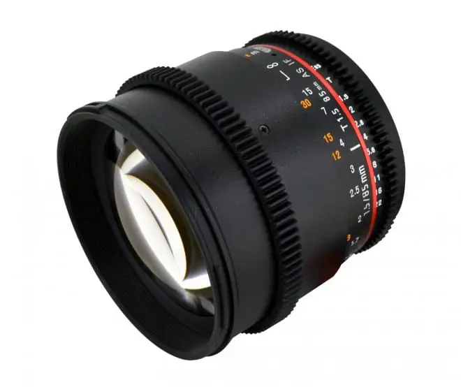 Rokinon CV85M-C 85mm t/1.5 Aspherical Lens for Canon with De-Clicked Aperture and Follow Focus Compatibility Fixed Lens