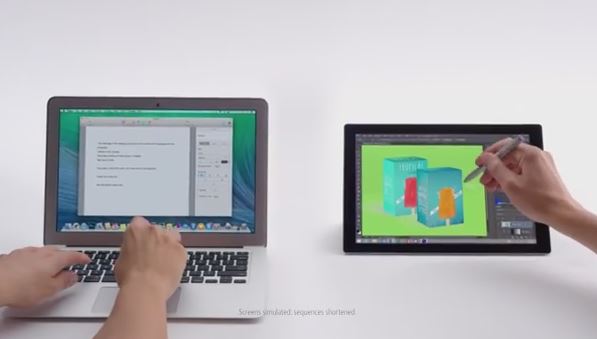 MacBook Air versus Surface Tablet ad