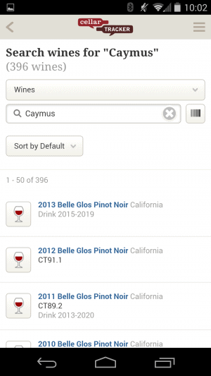CellarTracker App Review - Search wines