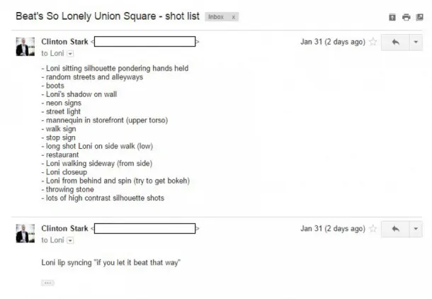 Union Square Shot List