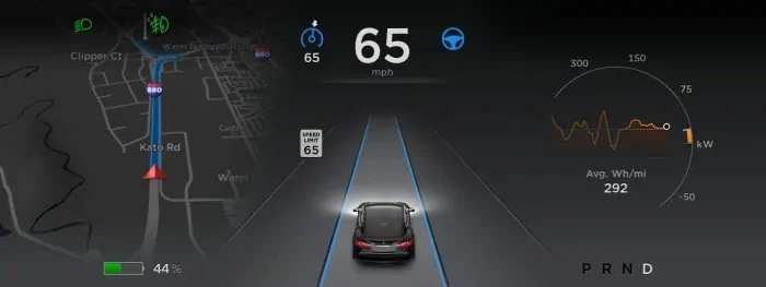 Tesla Autopilot user interface