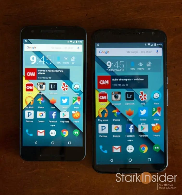 LG Nexus 5X vs. Motorola Nexus 6 - Screen