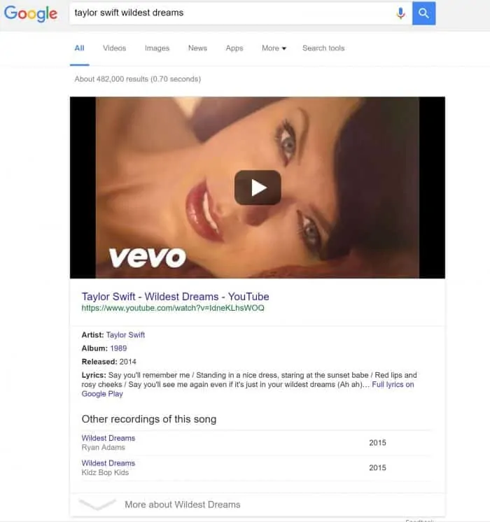 Google-Taylor-Swift-Wildest-Dreams-YouTube-Vevo