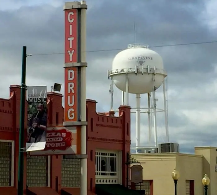 Downtown Grapevine-Drugstore supposedly robbed by Bonnie & Clyde