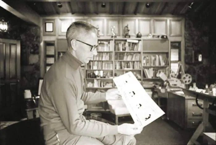 Charles Schulz in Sonoma Studio on Coffee Lane, 1969