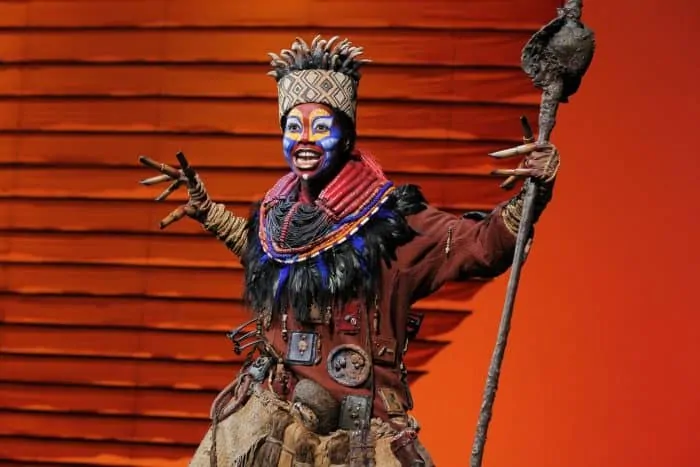 Buyi Zama as Rafiki in The Lion King - San Francisco