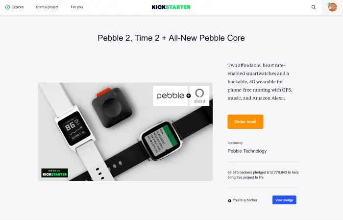 Kickstarter - Pebble 2, Time 2 + All-New Pebble Core