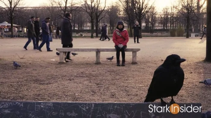 Loni Stark on park bench in Paris