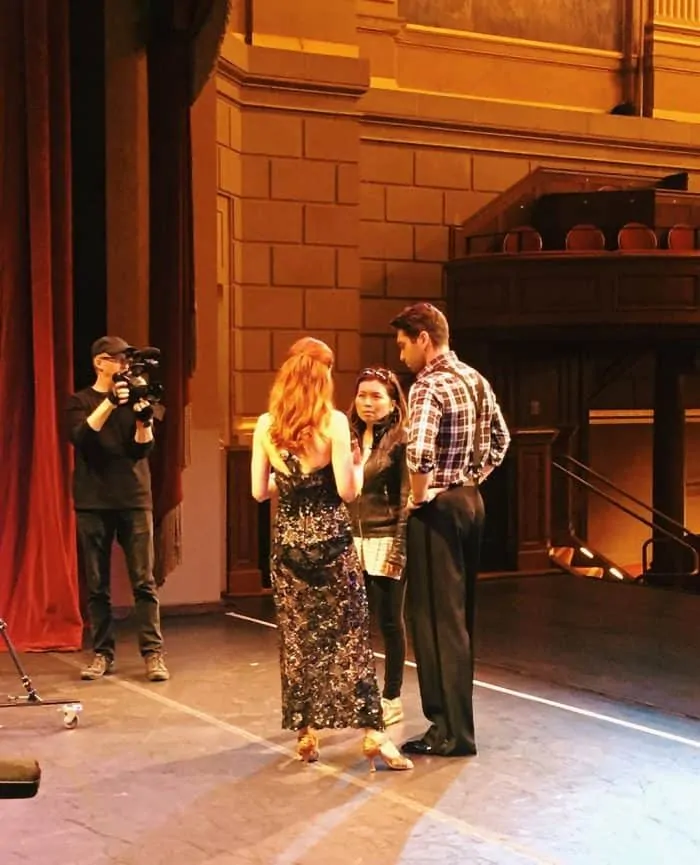 Dancing with the Stars - Clinton Stark and Loni Stark shooting video for Stark Insider at Herbst Theater, San Francisco